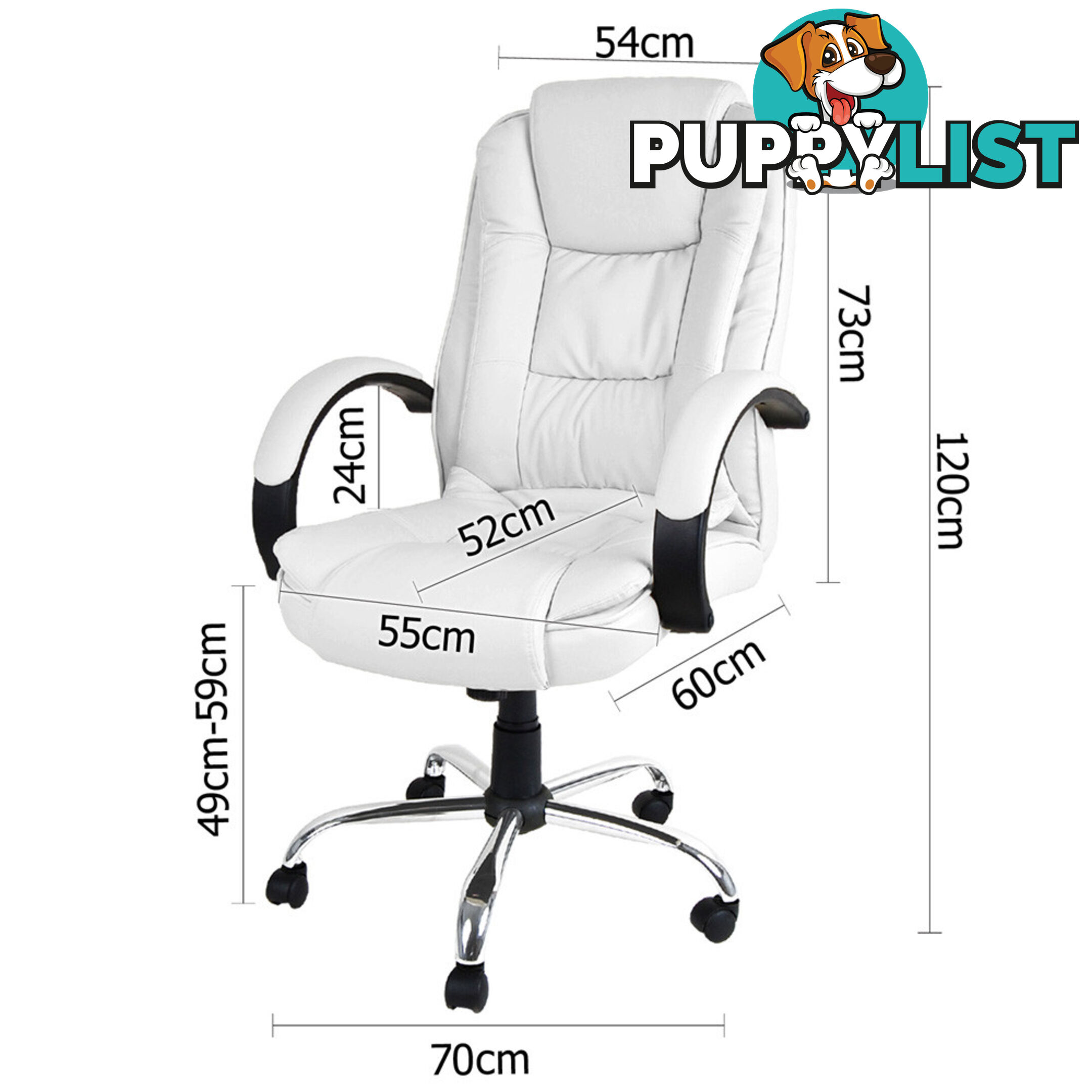 Executive PU Leather Office Computer Chair White