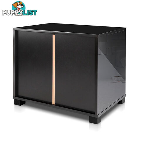 Glossy Bedside Table - Black