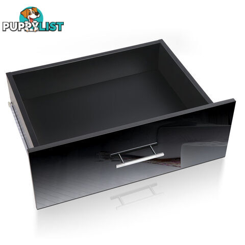 Glossy Bedside Table - Black