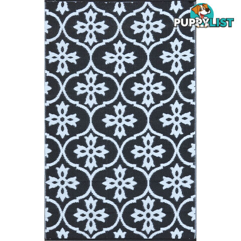 Moroccan Tile Reversable Rug Black & White 150x210cm