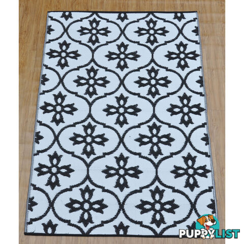 Moroccan Tile Reversable Rug Black & White 150x210cm