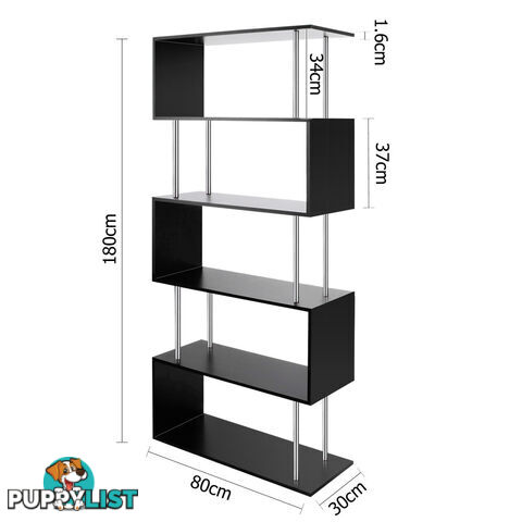 5 Tier Display/Book/Storage Shelf Unit Black