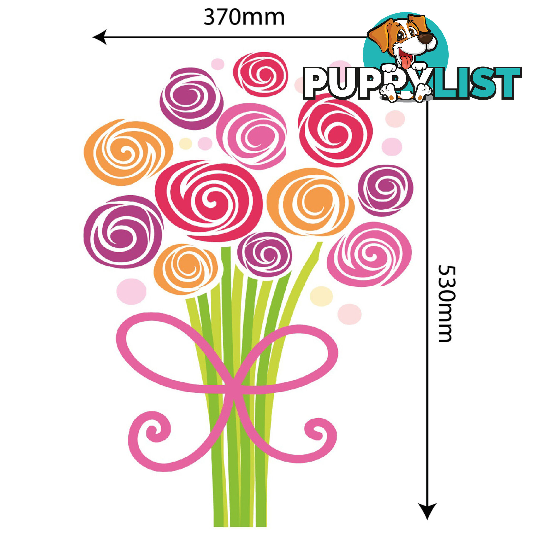 Large Size Bouquet of Flowers Wall Stickers - Totally Movable