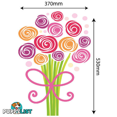 Large Size Bouquet of Flowers Wall Stickers - Totally Movable