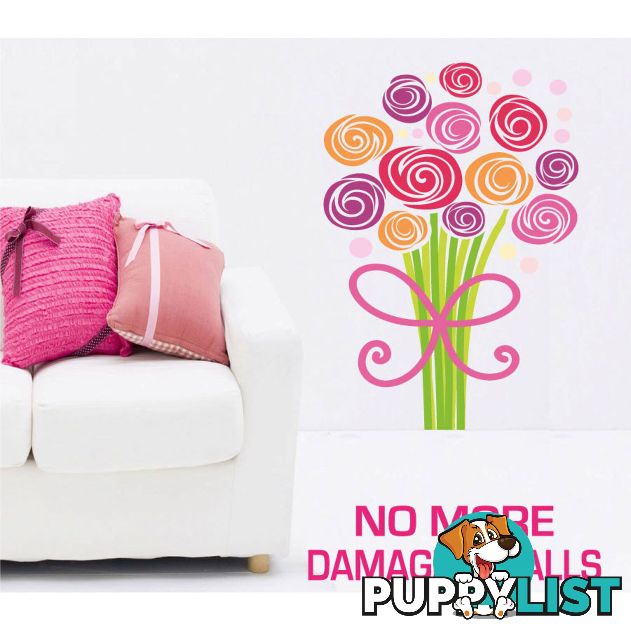 Large Size Bouquet of Flowers Wall Stickers - Totally Movable