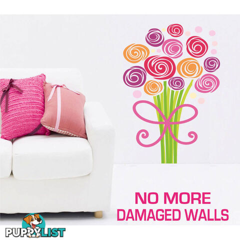 Large Size Bouquet of Flowers Wall Stickers - Totally Movable