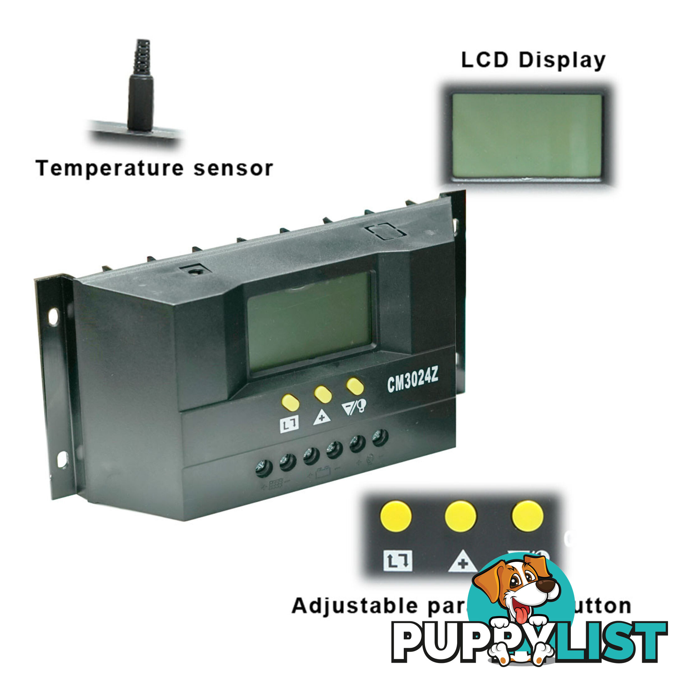 30A 12V-24V LCD Display PWM Solar Panel Regulator Charge Controller Battery Auto