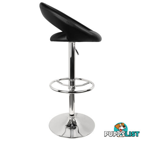 Set of 2 PU Leather Kitchen Bar Stool Black