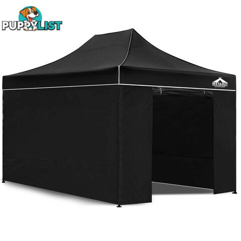 3x4.5 Pop Up Gazebo Hut with Sandbags Black