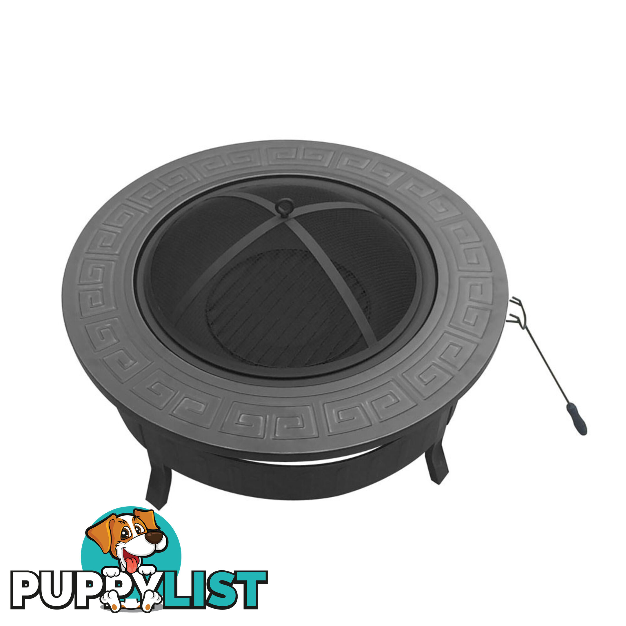 Outdoor Fire Pit BBQ Table Grill Fireplace Round