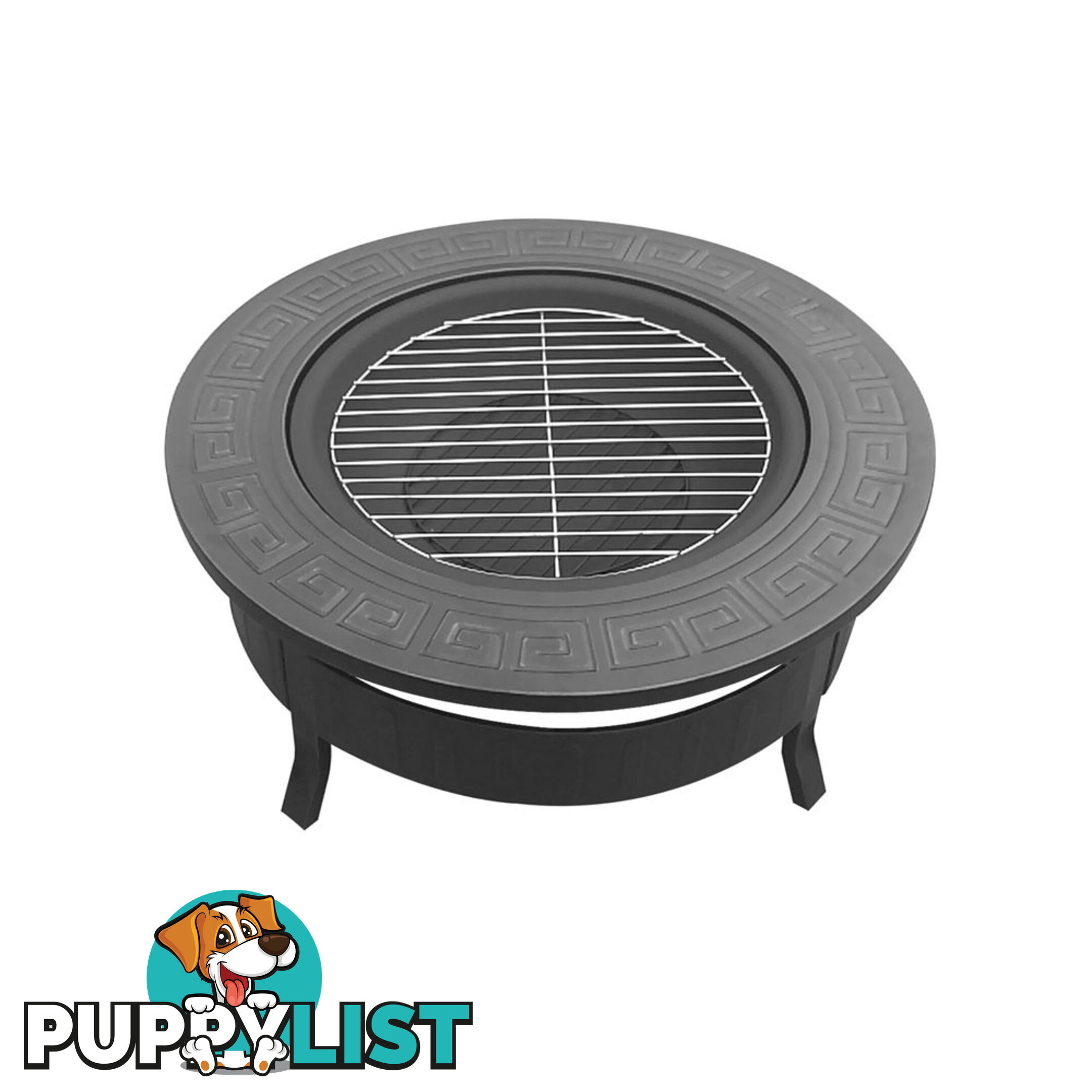 Outdoor Fire Pit BBQ Table Grill Fireplace Round