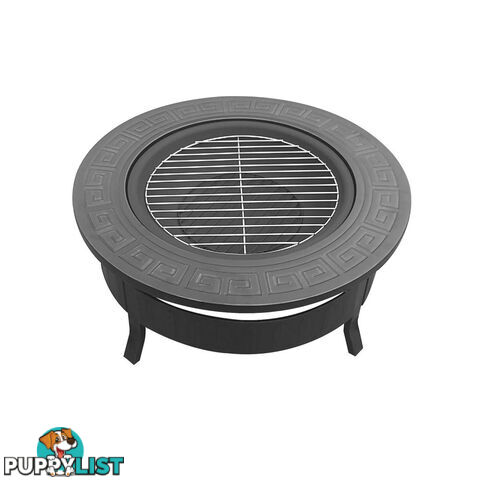 Outdoor Fire Pit BBQ Table Grill Fireplace Round