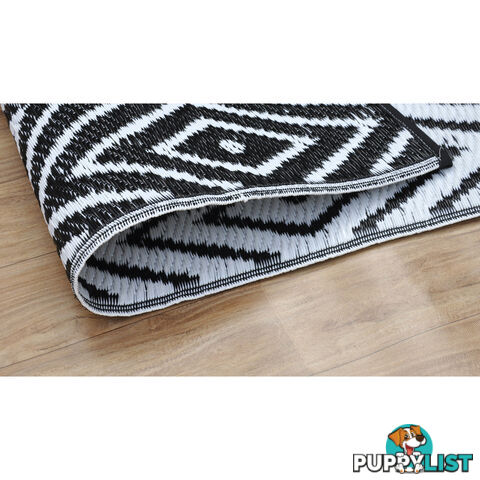 Diamond Reversable Rug Black & White 120x180cm