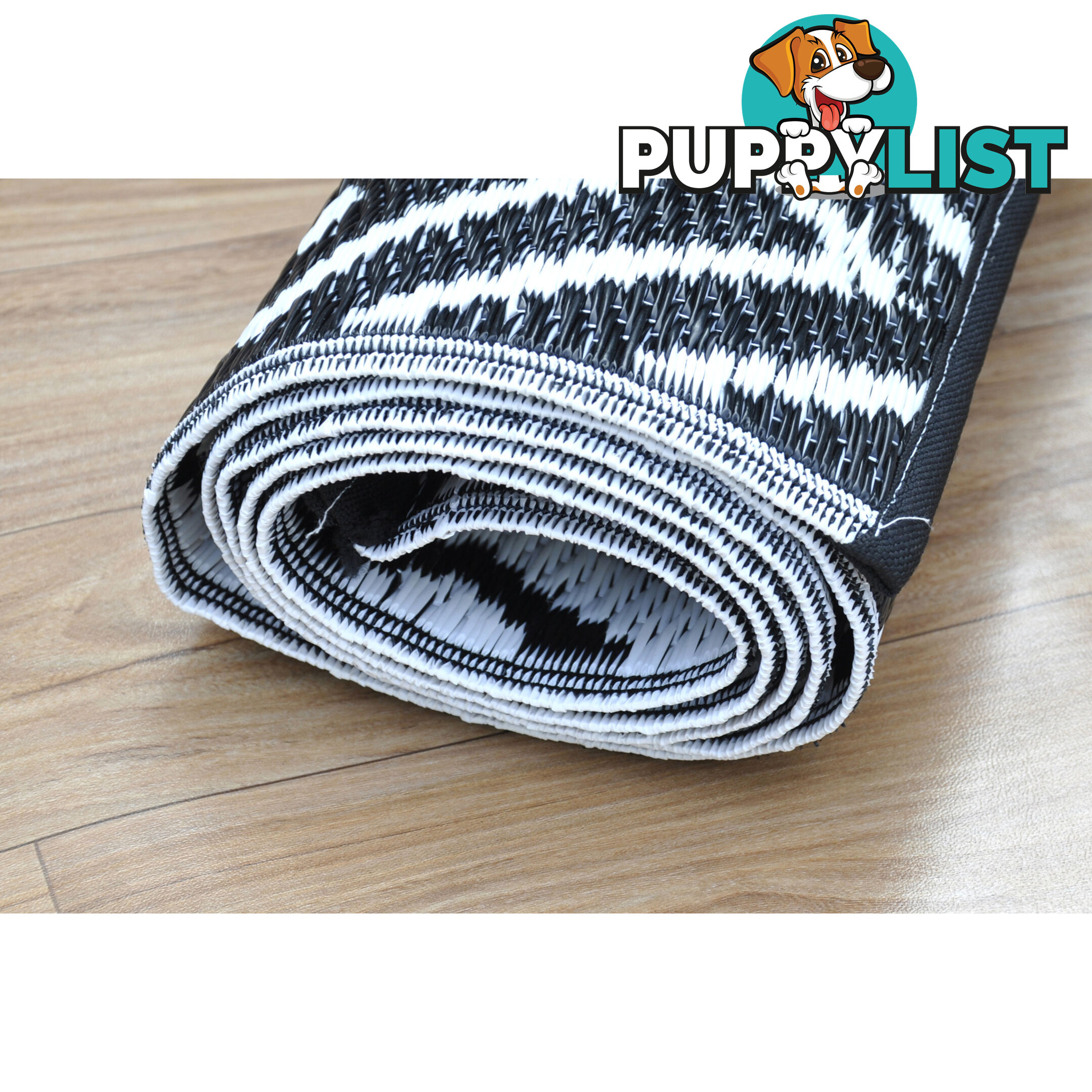 Diamond Reversable Rug Black & White 120x180cm