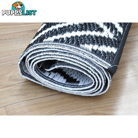 Diamond Reversable Rug Black & White 120x180cm