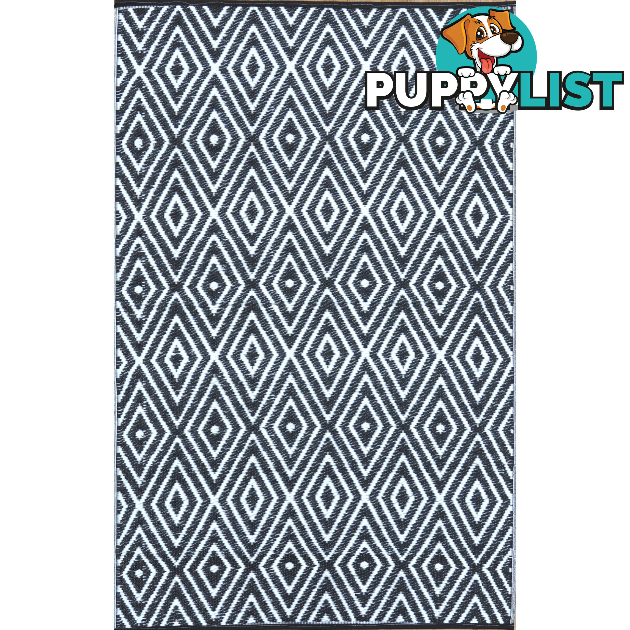 Diamond Reversable Rug Black & White 120x180cm