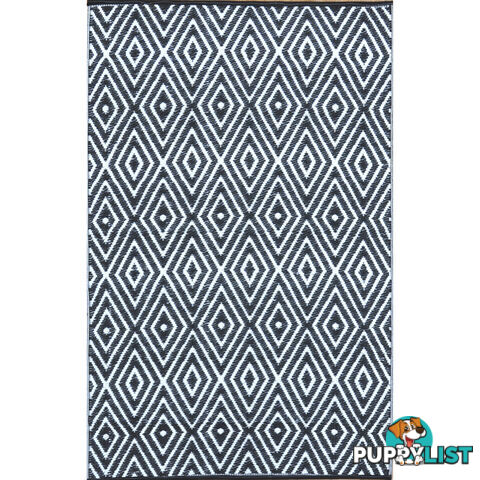 Diamond Reversable Rug Black & White 120x180cm