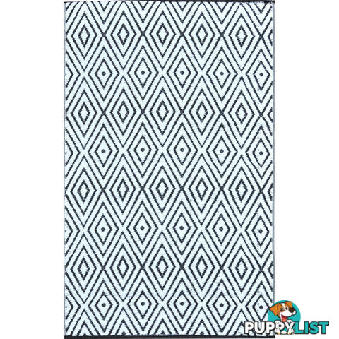 Diamond Reversable Rug Black & White 120x180cm