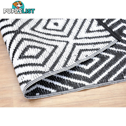 Diamond Reversable Rug Black & White 120x180cm