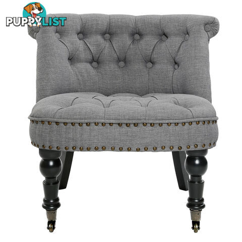 Lorraine Chair French Provincial Linen Fabric Sofa Ash Grey