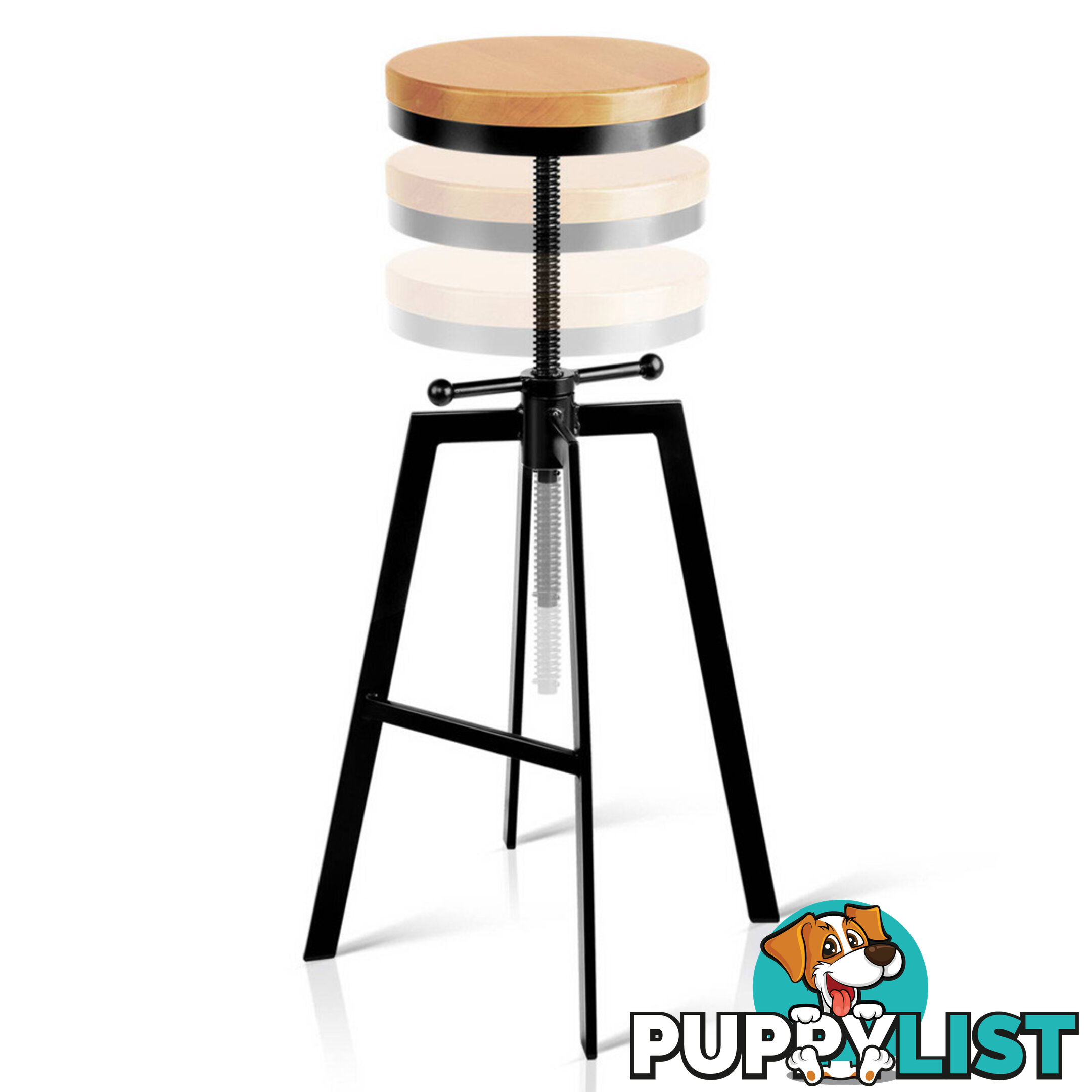 Adjustable Height Industrial Stool