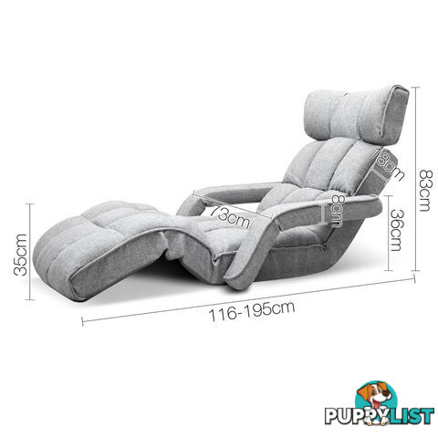 Single Size Lounge Chair with Arms - Charcoal