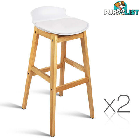 Set of 2 High Seat Back Barstools White