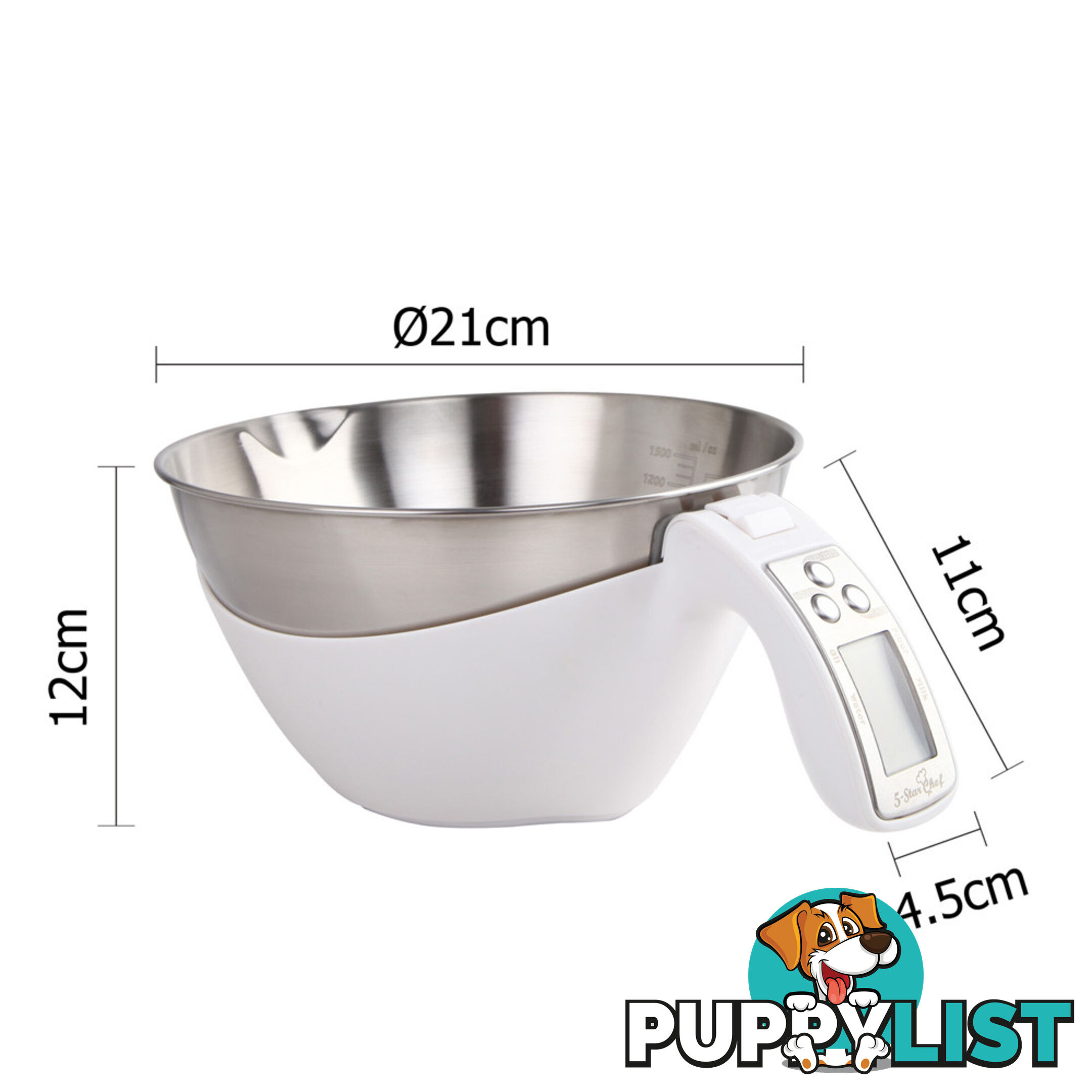 LCD Display Electronic Kitchen Scale Food Measuring Bowl