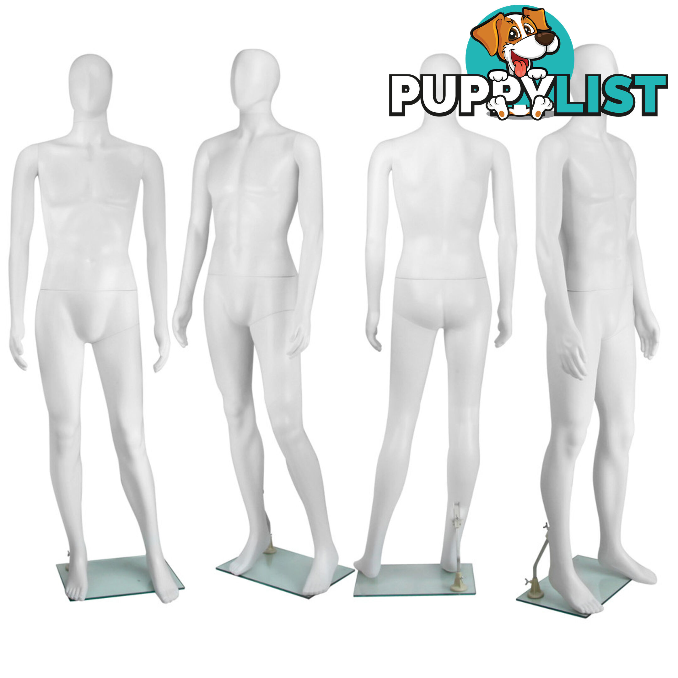 Full Body Male Mannequin Cloth Display Tailor Dressmaker White 186cm