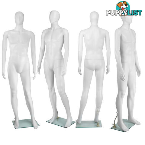 Full Body Male Mannequin Cloth Display Tailor Dressmaker White 186cm