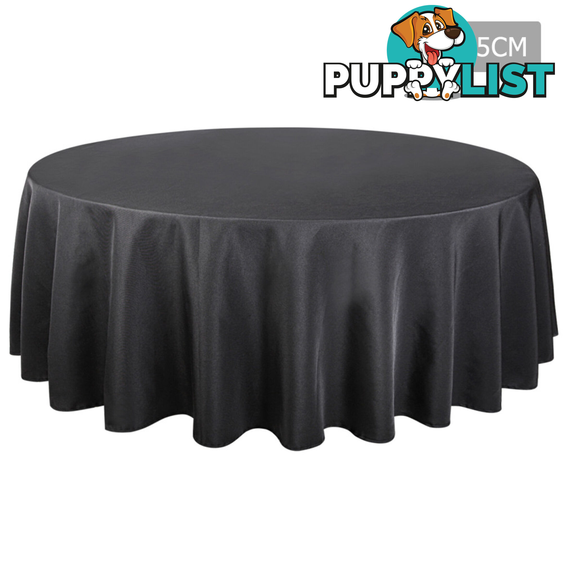 4 Pcs Wedding Table Cloth Round 305cm Black