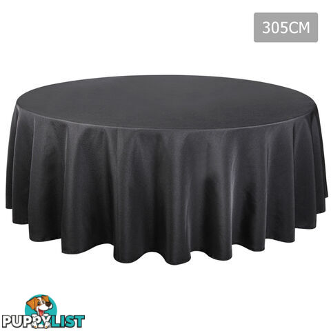 4 Pcs Wedding Table Cloth Round 305cm Black