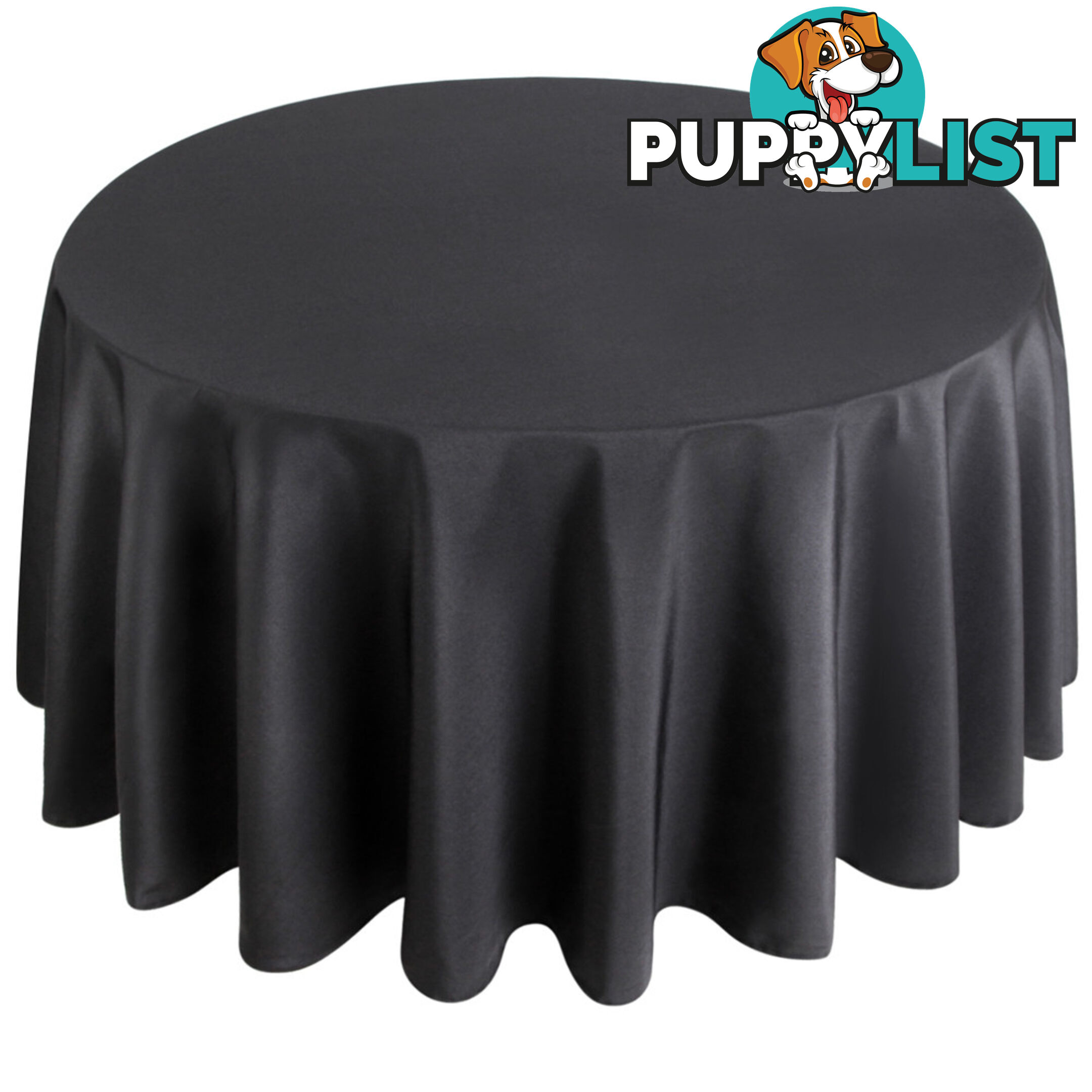 4 Pcs Wedding Table Cloth Round 305cm Black