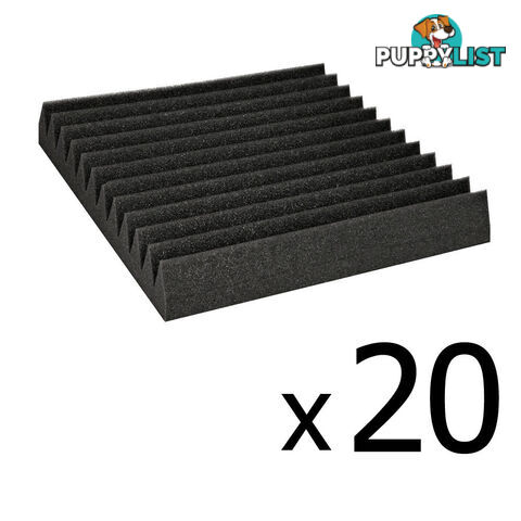 Set of 20 Studio Wedge Acoustic Foam Charcoal 30 x 30cm