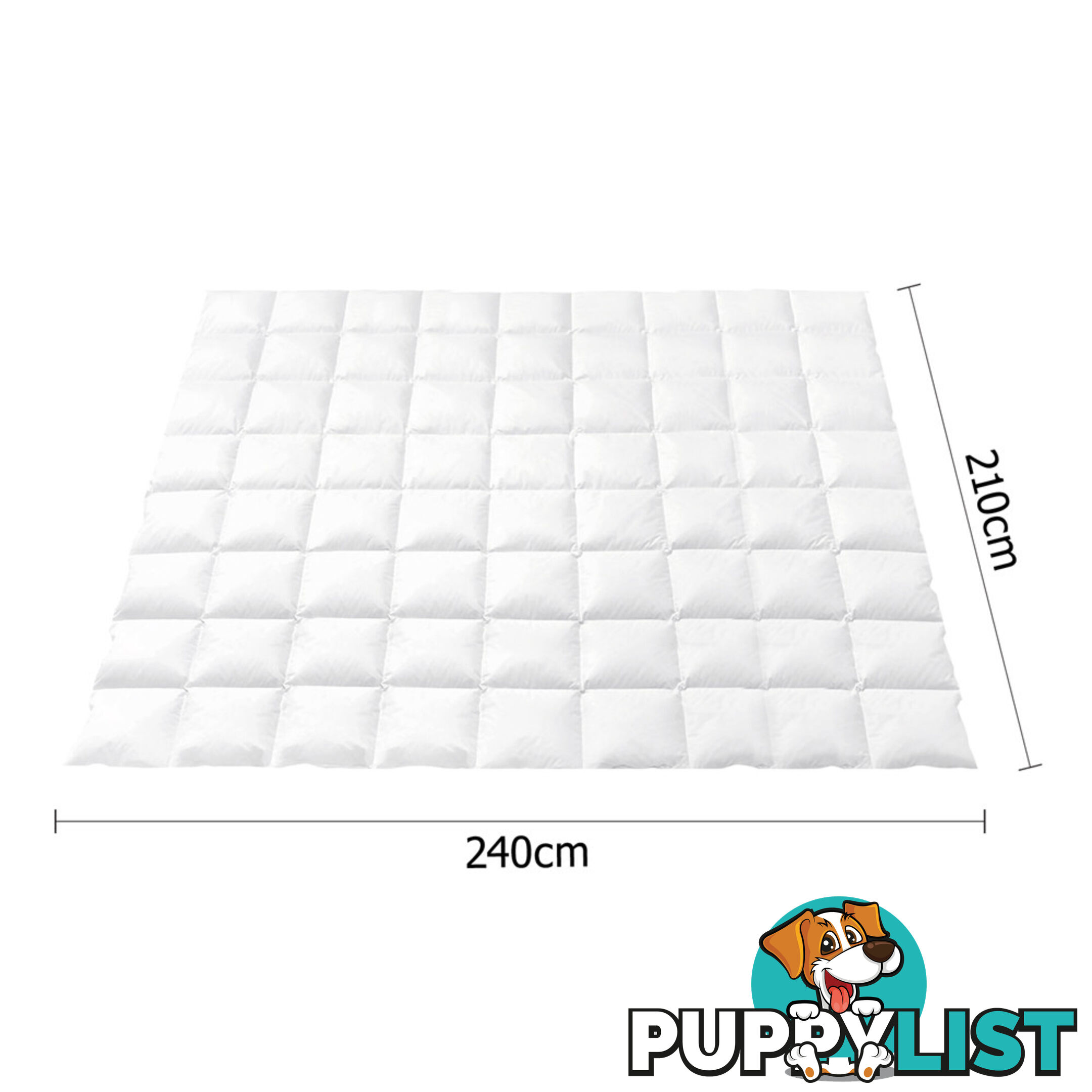 Duck Feather Down Quilt King White