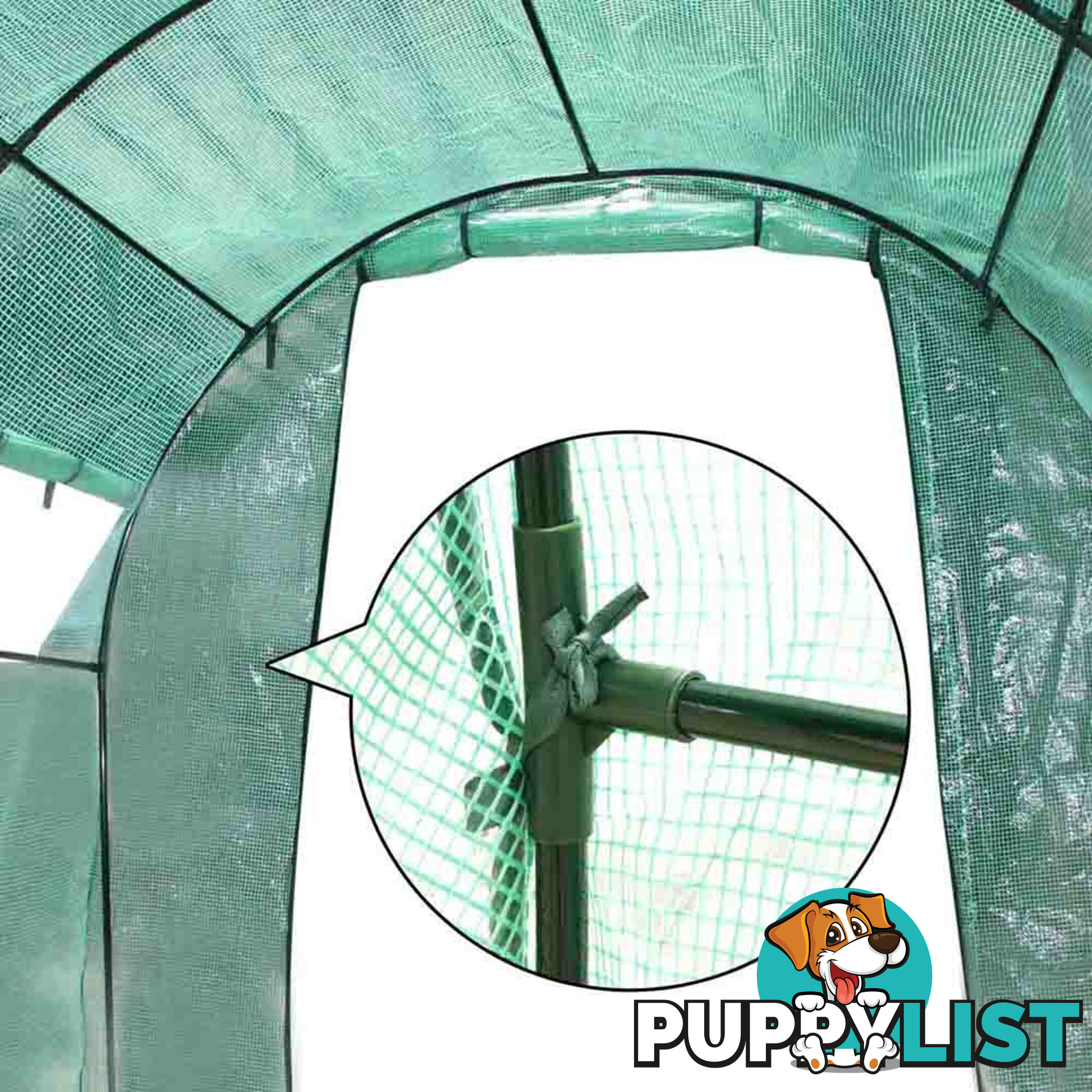 Greenhouse with Green PE Cover - 3M x 2M