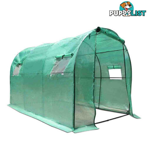 Greenhouse with Green PE Cover - 3M x 2M