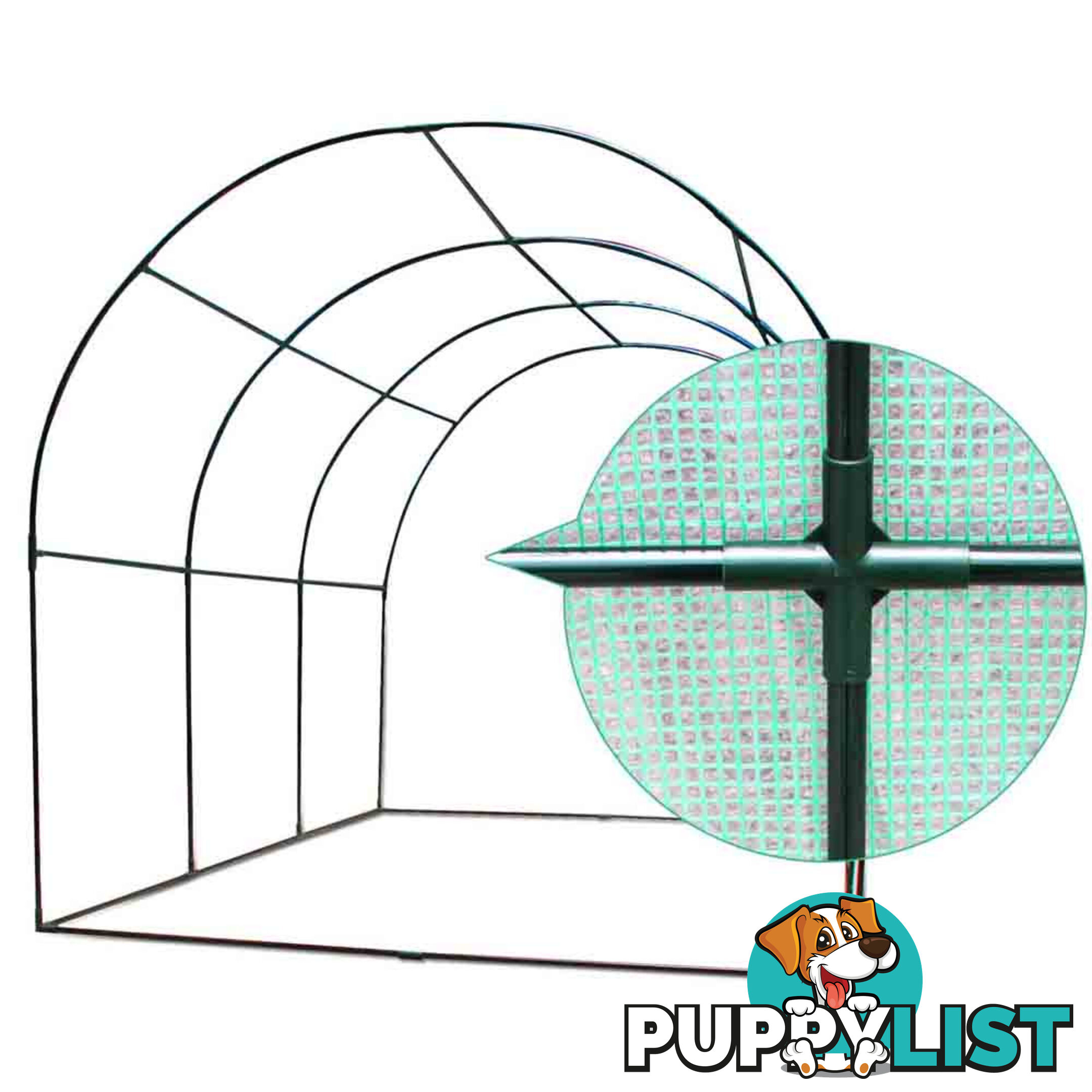 Greenhouse with Green PE Cover - 3M x 2M