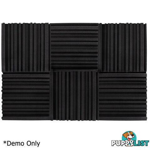 Set of 10 Studio Acoustic Foam Tile Wedge Black 50 x 50 x 5cm