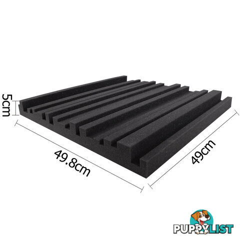 Set of 10 Studio Acoustic Foam Tile Wedge Black 50 x 50 x 5cm