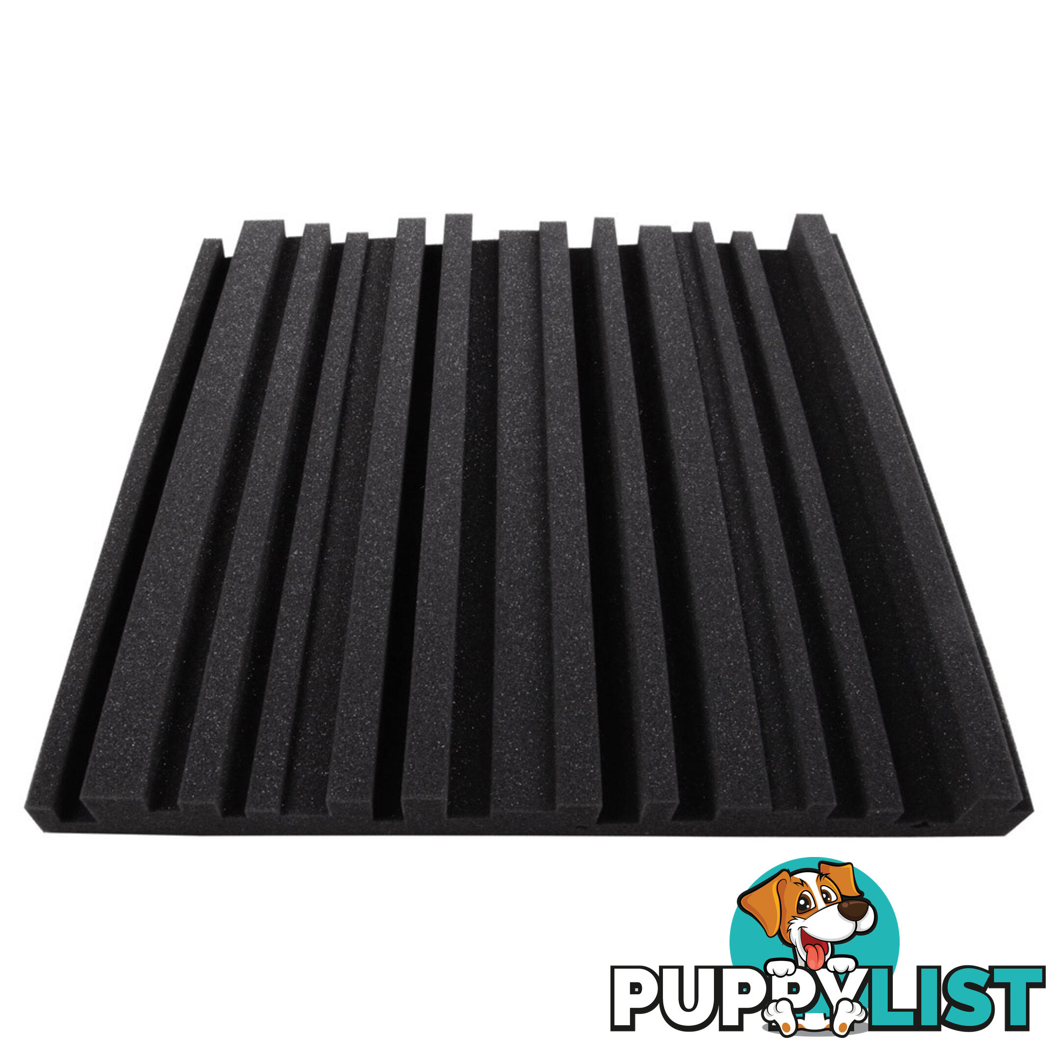 Set of 10 Studio Acoustic Foam Tile Wedge Black 50 x 50 x 5cm