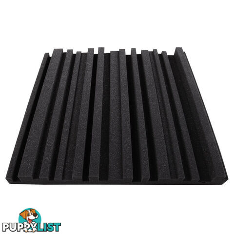 Set of 10 Studio Acoustic Foam Tile Wedge Black 50 x 50 x 5cm