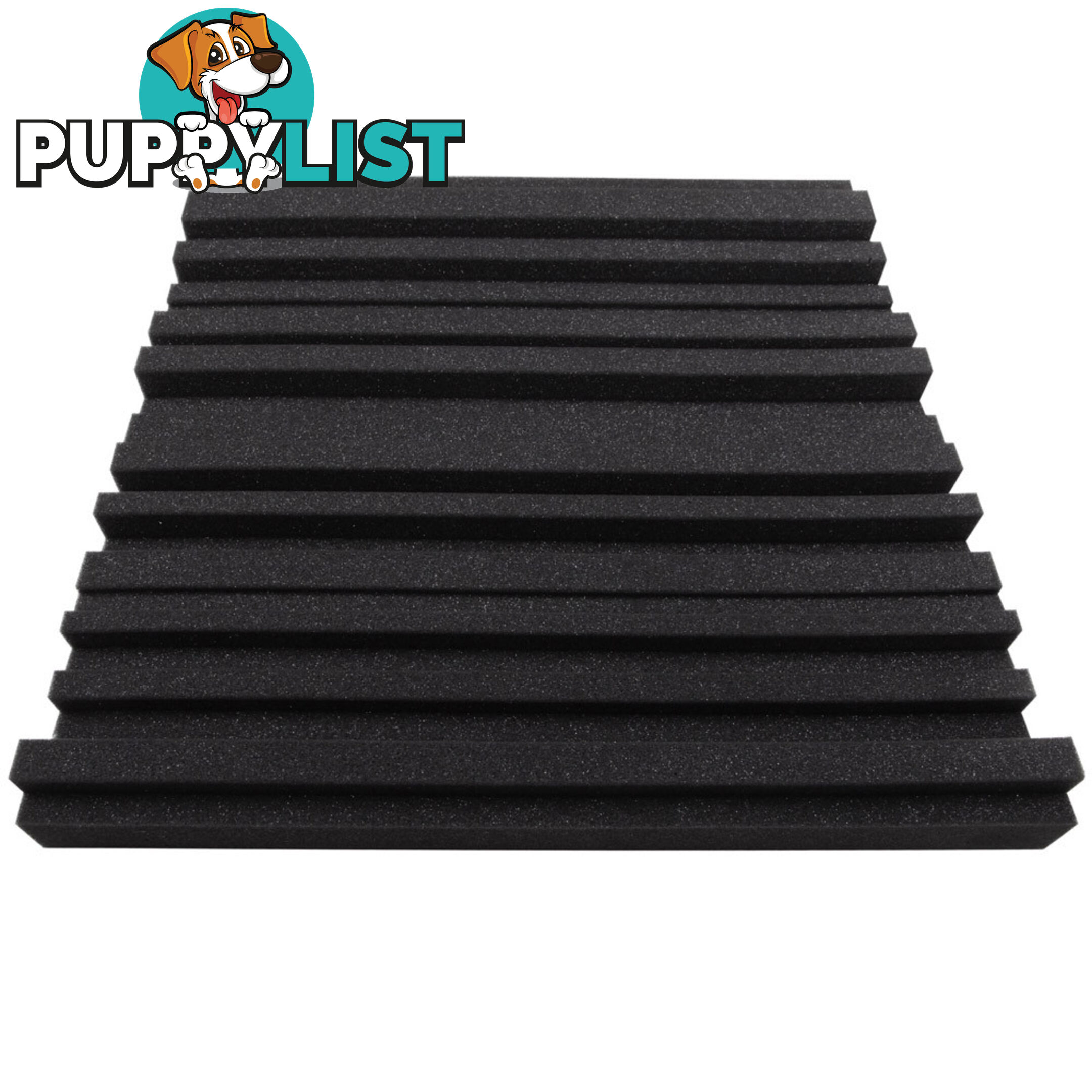 Set of 10 Studio Acoustic Foam Tile Wedge Black 50 x 50 x 5cm