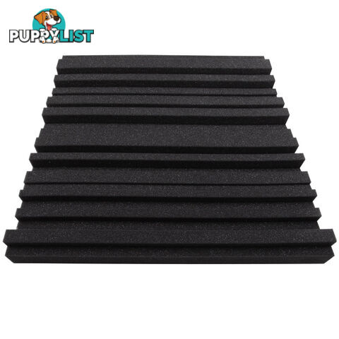 Set of 10 Studio Acoustic Foam Tile Wedge Black 50 x 50 x 5cm