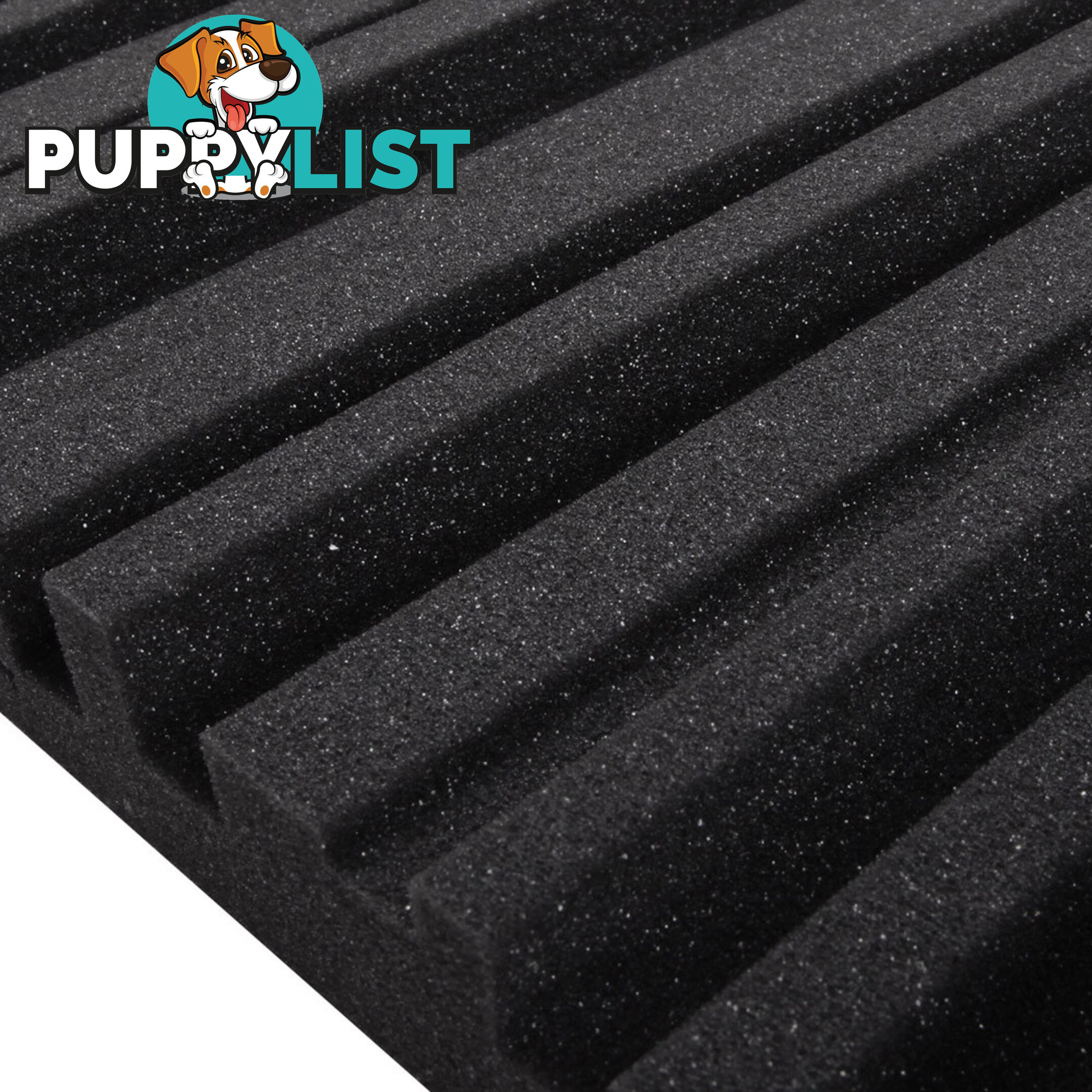 Set of 10 Studio Acoustic Foam Tile Wedge Black 50 x 50 x 5cm