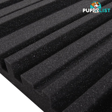 Set of 10 Studio Acoustic Foam Tile Wedge Black 50 x 50 x 5cm