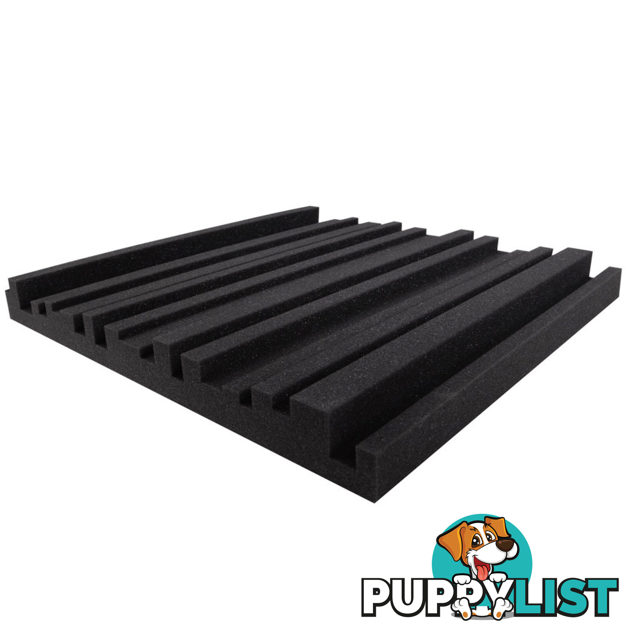 Set of 10 Studio Acoustic Foam Tile Wedge Black 50 x 50 x 5cm