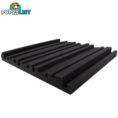 Set of 10 Studio Acoustic Foam Tile Wedge Black 50 x 50 x 5cm