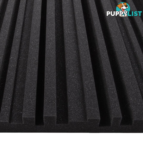 Set of 10 Studio Acoustic Foam Tile Wedge Black 50 x 50 x 5cm