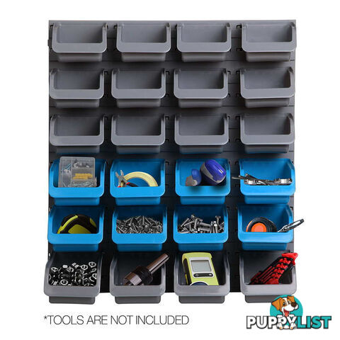 44 Piece Bin Wall Mounted Storage Rack